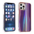 Aurora Cloud Plating Gold Edge Double-Side IMD Pattern TPU Shockproof Case For iPhone 12 mini(Wave Purple) - 1