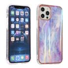 Aurora Cloud Plating Gold Edge Double-Side IMD Pattern TPU Shockproof Case For iPhone 12 mini(Gradient Purple Cloud) - 1