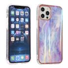 Aurora Cloud Plating Gold Edge Double-Side IMD Pattern TPU Shockproof Case For iPhone 12 / 12 Pro(Gradient Purple Cloud) - 1