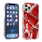 For iPhone 12 / 12 Pro Gold Sands Dual-side IMD Marble Pattern Acrylic + TPU Shockproof Case(Purple Red) - 1