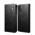 For Xiaomi Redmi Note9 4G (CN Version) Simple Wax Crazy Horse Texture Horizontal Flip Leather Case with Card Slots & Wallet(Black) - 1