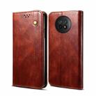 For Xiaomi Redmi Note 9 5G (CN Version) Simple Wax Crazy Horse Texture Horizontal Flip Leather Case with Card Slots & Wallet(Brown) - 1