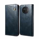 For Xiaomi Redmi Note 9 5G (CN Version) Simple Wax Crazy Horse Texture Horizontal Flip Leather Case with Card Slots & Wallet(Navy Blue) - 1