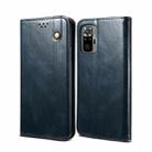 For Xiaomi Redmi Note10 4G (CN Version) / Note 10S (Global Official) Simple Wax Crazy Horse Texture Horizontal Flip Leather Case with Card Slots & Wallet(Navy Blue) - 1