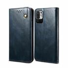 For Xiaomi Redmi Note10 5G Simple Wax Crazy Horse Texture Horizontal Flip Leather Case with Card Slots & Wallet(Navy Blue) - 1