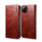For Xiaomi Mi 11 Simple Wax Crazy Horse Texture Horizontal Flip Leather Case with Card Slots & Wallet(Brown) - 1
