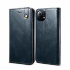 For Xiaomi Mi 11 Simple Wax Crazy Horse Texture Horizontal Flip Leather Case with Card Slots & Wallet(Navy Blue) - 1