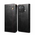 For Xiaomi Mi 11 Pro Simple Wax Crazy Horse Texture Horizontal Flip Leather Case with Card Slots & Wallet(Black) - 1