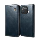 For Xiaomi Mi 11 Pro Simple Wax Crazy Horse Texture Horizontal Flip Leather Case with Card Slots & Wallet(Navy Blue) - 1