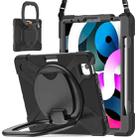 Silicone + PC Protective Case with Holder & Shoulder Strap For iPad Air 2022 / 2020 10.9(Black) - 1