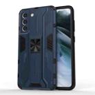 For Samsung Galaxy S21 5G Supersonic PC + TPU Shock-proof Case with Holder(Dark Blue) - 1