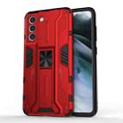 For Samsung Galaxy S21+ 5G Supersonic PC + TPU Shock-proof Case with Holder(Red) - 1