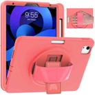360 Degree Rotation PC + TPU Protective Case with Holder & Hand-strap & Pen Slot For iPad Air 2022 / Air 2020 10.9(Pink) - 1