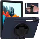 360 Degree Rotation PC + TPU Protective Case with Holder & Hand-strap & Pen Slot For Samsung Galaxy Tab S8 / Galaxy Tab S7 11 inch T870/T875(Dark Blue) - 1
