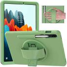 360 Degree Rotation PC + TPU Protective Case with Holder & Hand-strap & Pen Slot For Samsung Galaxy Tab S8 / Galaxy Tab S7 11 inch T870/T875(Green) - 1