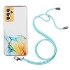 For Samsung Galaxy A82 5G Hollow Marble Pattern TPU Shockproof Protective Case with Neck Strap Rope(Yellow) - 1