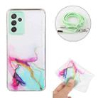 For Samsung Galaxy A82 5G Hollow Marble Pattern TPU Shockproof Protective Case with Neck Strap Rope(Green) - 2