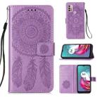 For Motorola Moto G30 / G10 / G10 Power Dream Catcher Printing Horizontal Flip Leather Case with Holder & Card Slots & Wallet & Lanyard(Purple) - 1