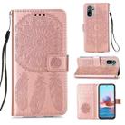 For Xiaomi Redmi Note 10S / Note 10 4G Dream Catcher Printing Horizontal Flip Leather Case with Holder & Card Slots & Wallet & Lanyard(Rose Gold) - 1