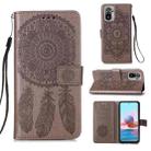 For Xiaomi Redmi Note 10S / Note 10 4G Dream Catcher Printing Horizontal Flip Leather Case with Holder & Card Slots & Wallet & Lanyard(Grey) - 1
