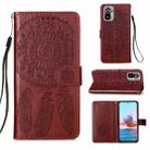 For Xiaomi Redmi Note 10S / Note 10 4G Dream Catcher Printing Horizontal Flip Leather Case with Holder & Card Slots & Wallet & Lanyard(Red) - 1
