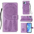 For Xiaomi Mi 11 Lite Dream Catcher Printing Horizontal Flip Leather Case with Holder & Card Slots & Wallet & Lanyard(Purple) - 1