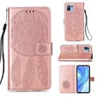 For Xiaomi Mi 11 Lite Dream Catcher Printing Horizontal Flip Leather Case with Holder & Card Slots & Wallet & Lanyard(Rose Gold) - 1