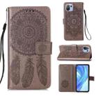 For Xiaomi Mi 11 Lite Dream Catcher Printing Horizontal Flip Leather Case with Holder & Card Slots & Wallet & Lanyard(Grey) - 1