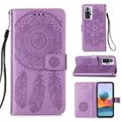 For Xiaomi Redmi Note 10 Pro / Note 10 Pro Max Dream Catcher Printing Horizontal Flip Leather Case with Holder & Card Slots & Wallet & Lanyard(Purple) - 1