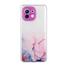 For Xiaomi Mi 11 Lite Hollow Marble Pattern TPU Precise Hole Protective Case(Pink) - 1
