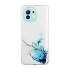 For Xiaomi Mi 11 Lite Hollow Marble Pattern TPU Precise Hole Protective Case(Blue) - 1