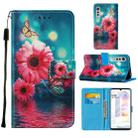 For LG Velvet 2 Pro Cross Texture Painting Pattern Horizontal Flip Leather Case with Holder & Card Slots & Wallet & Lanyard(Chrysanthemum) - 1