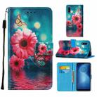 For Motorola Moto E7 Power Cross Texture Painting Pattern Horizontal Flip Leather Case with Holder & Card Slots & Wallet & Lanyard(Chrysanthemum) - 1