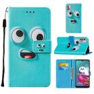 For Motorola Moto G30 / G10 / G10 Power Cross Texture Painting Pattern Horizontal Flip Leather Case with Holder & Card Slots & Wallet & Lanyard(Big-eye Monster) - 1