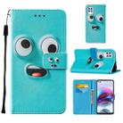 For Motorola Moto G100 / Edge S Cross Texture Painting Pattern Horizontal Flip Leather Case with Holder & Card Slots & Wallet & Lanyard(Big-eye Monster) - 1