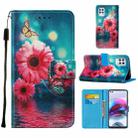 For Motorola Moto G100 / Edge S Cross Texture Painting Pattern Horizontal Flip Leather Case with Holder & Card Slots & Wallet & Lanyard(Chrysanthemum) - 1