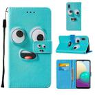 For Samsung Galaxy A02 / M02 Cross Texture Painting Pattern Horizontal Flip Leather Case with Holder & Card Slots & Wallet & Lanyard(Big-eye Monster) - 1