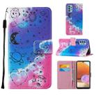 For Samsung Galaxy A32 4G (EU Version) Cross Texture Painting Pattern Horizontal Flip Leather Case with Holder & Card Slots & Wallet & Lanyard(Love Universe) - 1