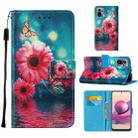 For Xiaomi Redmi Note 10S / Note 10 4G Cross Texture Painting Pattern Horizontal Flip Leather Case with Holder & Card Slots & Wallet & Lanyard(Chrysanthemum) - 1