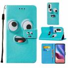 For Xiaomi Mi 11i / Poco F3 / Redmi K40 / Redmi K40 Pro Cross Texture Painting Pattern Horizontal Flip Leather Case with Holder & Card Slots & Wallet & Lanyard(Big-eye Monster) - 1