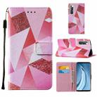 For Xiaomi Mi 10S Cross Texture Painting Pattern Horizontal Flip Leather Case with Holder & Card Slots & Wallet & Lanyard(Pink Rhombus) - 1