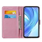 For Xiaomi Mi 11 Lite Cross Texture Painting Pattern Horizontal Flip Leather Case with Holder & Card Slots & Wallet & Lanyard(Purple Butterfly) - 3