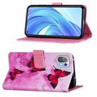 For Xiaomi Mi 11 Lite Cross Texture Painting Pattern Horizontal Flip Leather Case with Holder & Card Slots & Wallet & Lanyard(Pink Butterfly) - 4