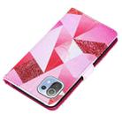 For Xiaomi Mi 11 Lite Cross Texture Painting Pattern Horizontal Flip Leather Case with Holder & Card Slots & Wallet & Lanyard(Pink Rhombus) - 6