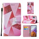 For Xiaomi Mi 11 Pro Cross Texture Painting Pattern Horizontal Flip Leather Case with Holder & Card Slots & Wallet & Lanyard(Pink Rhombus) - 1