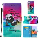 For Xiaomi Redmi Note 10 Pro / Note 10 Pro Max Cross Texture Painting Pattern Horizontal Flip Leather Case with Holder & Card Slots & Wallet & Lanyard(Sleeping Panda) - 1