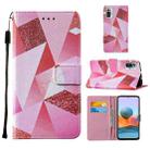 For Xiaomi Redmi Note 10 Pro / Note 10 Pro Max Cross Texture Painting Pattern Horizontal Flip Leather Case with Holder & Card Slots & Wallet & Lanyard(Pink Rhombus) - 1