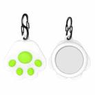 Q18 Cute Cat Paw Silicone Shockproof Protective Cover Soft Case with Carabiner For AirTag(Green) - 1