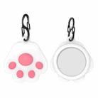 Q18 Cute Cat Paw Silicone Shockproof Protective Cover Soft Case with Carabiner For AirTag(Pink) - 1