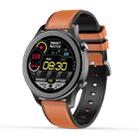 MT18 1.28 inch HD Color Screen IP67 Waterproof Smart Watch, Support Women Physical Health Management / Bluetooth Call / Heart Rate Monitoring, Style: Leather Strap(Brown) - 1